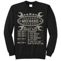 Mechanic Hourly Rate Saying Retro Car Guy Funny Mechanic Sweatshirt