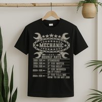 Mechanic Hourly Rate Saying Retro Car Guy Funny Mechanic T-Shirt