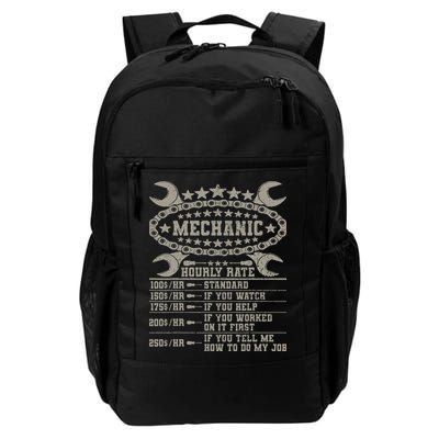 Mechanic Hourly Rate Saying Retro Car Guy Funny Mechanic Backpack