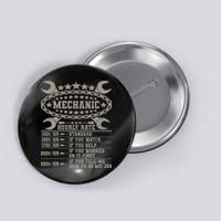 Mechanic Hourly Rate Saying Retro Car Guy Funny Mechanic Button