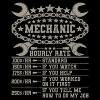 Mechanic Hourly Rate Saying Retro Car Guy Funny Mechanic Button