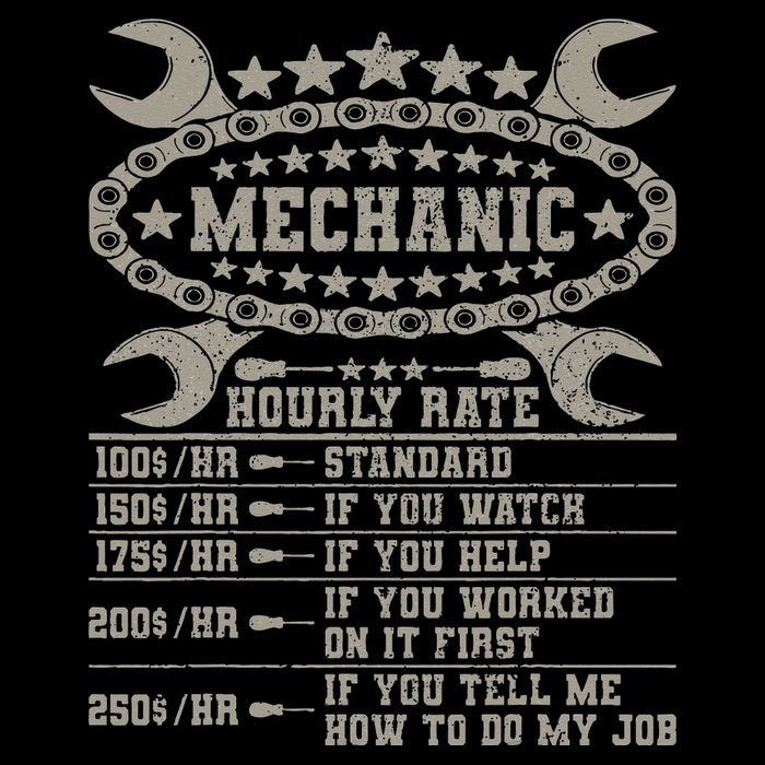 Mechanic Hourly Rate Saying Retro Car Guy Funny Mechanic Button