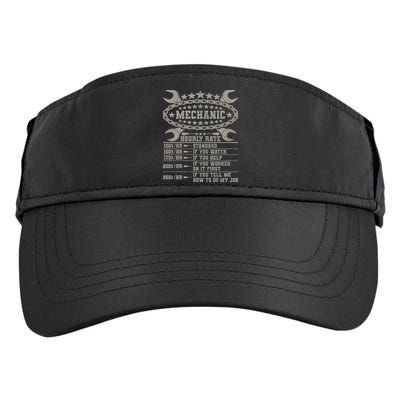 Mechanic Hourly Rate Saying Retro Car Guy Funny Mechanic Adult Drive Performance Visor