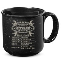 Mechanic Hourly Rate Saying Retro Car Guy Funny Mechanic 15oz Campfire Ceramic Mug