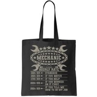 Mechanic Hourly Rate Saying Retro Car Guy Funny Mechanic Bag