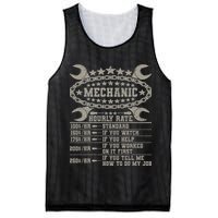 Mechanic Hourly Rate Saying Retro Car Guy Funny Mechanic Mesh Reversible Basketball Jersey Tank