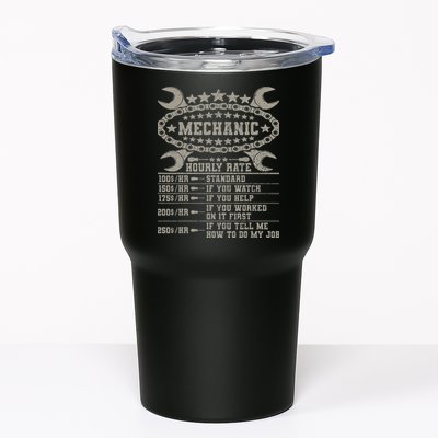 Mechanic Hourly Rate Saying Retro Car Guy Funny Mechanic Tumbler