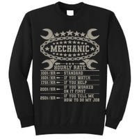 Mechanic Hourly Rate Saying Retro Car Guy Funny Mechanic Tall Sweatshirt