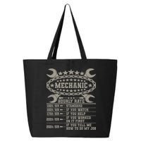 Mechanic Hourly Rate Saying Retro Car Guy Funny Mechanic 25L Jumbo Tote