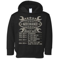 Mechanic Hourly Rate Saying Retro Car Guy Funny Mechanic Toddler Hoodie