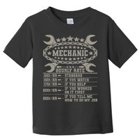 Mechanic Hourly Rate Saying Retro Car Guy Funny Mechanic Toddler T-Shirt