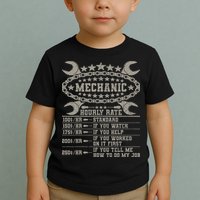 Mechanic Hourly Rate Saying Retro Car Guy Funny Mechanic Toddler T-Shirt