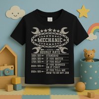 Mechanic Hourly Rate Saying Retro Car Guy Funny Mechanic Toddler T-Shirt