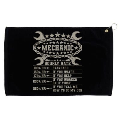 Mechanic Hourly Rate Saying Retro Car Guy Funny Mechanic Grommeted Golf Towel