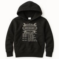 Mechanic Hourly Rate Saying Retro Car Guy Funny Mechanic Kids Hoodie