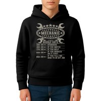 Mechanic Hourly Rate Saying Retro Car Guy Funny Mechanic Kids Hoodie