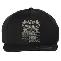 Mechanic Hourly Rate Saying Retro Car Guy Funny Mechanic Wool Snapback Cap