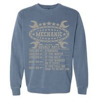 Mechanic Hourly Rate Saying Retro Car Guy Funny Mechanic Garment-Dyed Sweatshirt