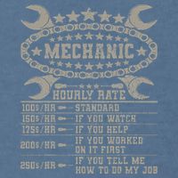 Mechanic Hourly Rate Saying Retro Car Guy Funny Mechanic Garment-Dyed Sweatshirt