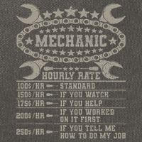 Mechanic Hourly Rate Saying Retro Car Guy Funny Mechanic Cotton Canvas Backpack