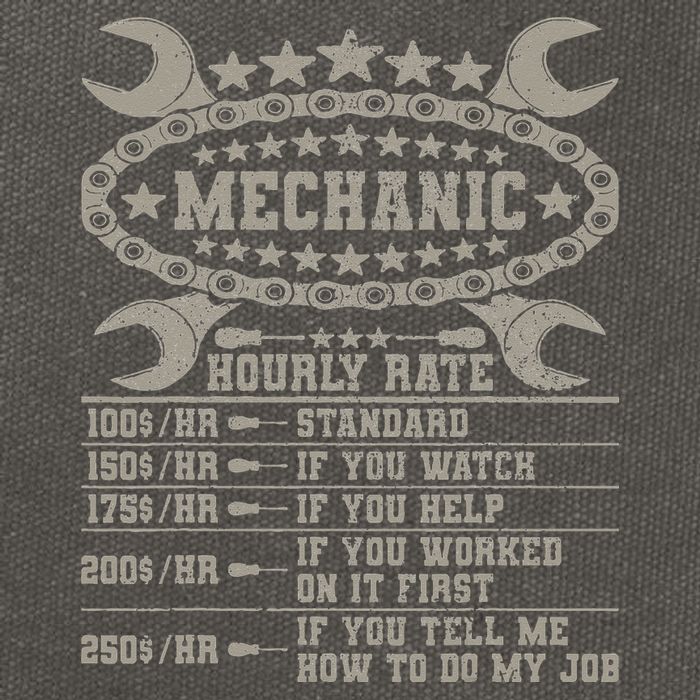 Mechanic Hourly Rate Saying Retro Car Guy Funny Mechanic Cotton Canvas Backpack