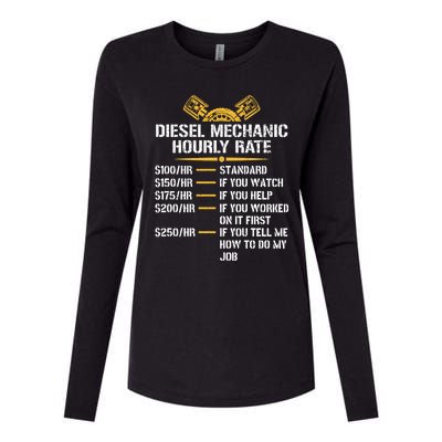 Mechanic Hourly Rate Funny Diesel Mechanic Gift Womens Cotton Relaxed Long Sleeve T-Shirt