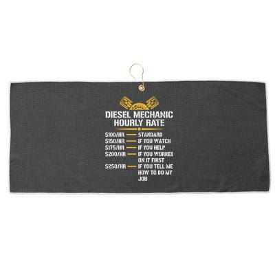 Mechanic Hourly Rate Funny Diesel Mechanic Gift Large Microfiber Waffle Golf Towel