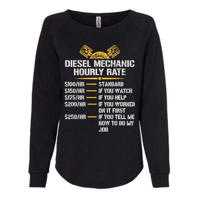 Mechanic Hourly Rate Funny Diesel Mechanic Gift Womens California Wash Sweatshirt