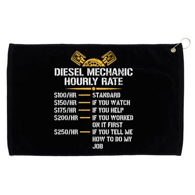 Mechanic Hourly Rate Funny Diesel Mechanic Gift Grommeted Golf Towel