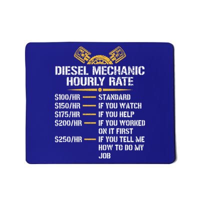 Mechanic Hourly Rate Funny Diesel Mechanic Gift Mousepad