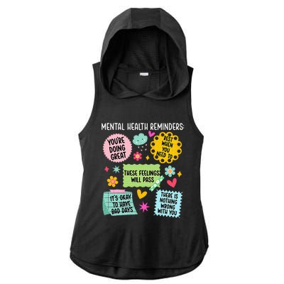 Mental Health Reminders Mental Health Awareness Month Ladies PosiCharge Tri-Blend Wicking Draft Hoodie Tank