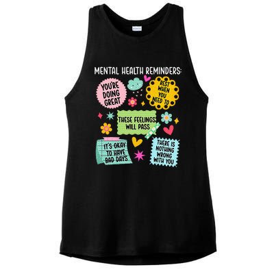 Mental Health Reminders Mental Health Awareness Month Ladies PosiCharge Tri-Blend Wicking Tank