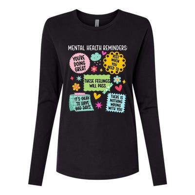 Mental Health Reminders Mental Health Awareness Month Womens Cotton Relaxed Long Sleeve T-Shirt