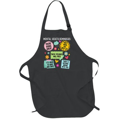 Mental Health Reminders Mental Health Awareness Month Full-Length Apron With Pockets