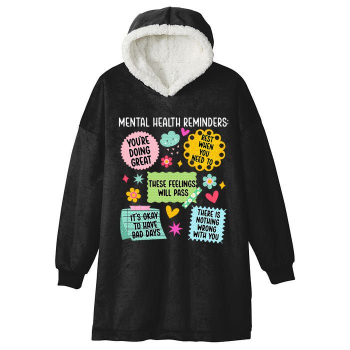 Mental Health Reminders Mental Health Awareness Month Hooded Wearable Blanket