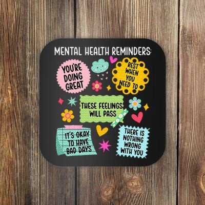 Mental Health Reminders Mental Health Awareness Month Coaster