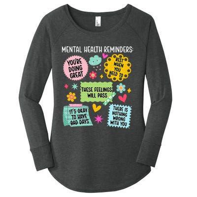 Mental Health Reminders Mental Health Awareness Month Women's Perfect Tri Tunic Long Sleeve Shirt