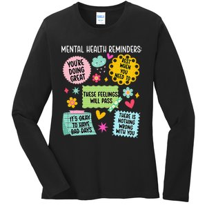 Mental Health Reminders Mental Health Awareness Month Ladies Long Sleeve Shirt