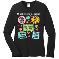 Mental Health Reminders Mental Health Awareness Month Ladies Long Sleeve Shirt