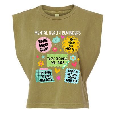 Mental Health Reminders Mental Health Awareness Month Garment-Dyed Women's Muscle Tee