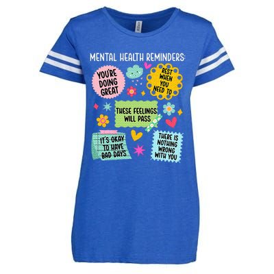 Mental Health Reminders Mental Health Awareness Month Enza Ladies Jersey Football T-Shirt