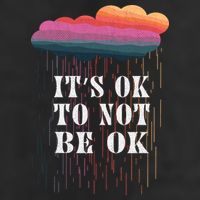 Mental Health Rain It's OKAY To Not Be Ok Golf Towel