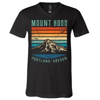 Mt Hood Retro Mount Hood Portland Oregon V-Neck T-Shirt