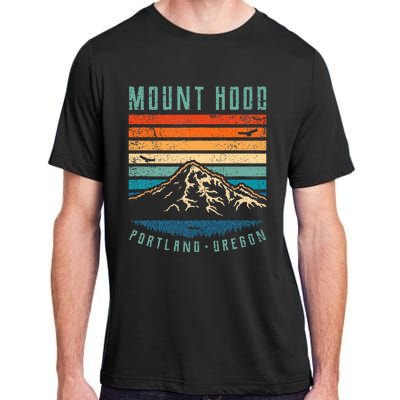 Mt Hood Retro Mount Hood Portland Oregon Adult ChromaSoft Performance T-Shirt