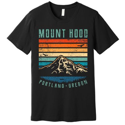 Mt Hood Retro Mount Hood Portland Oregon Premium T-Shirt