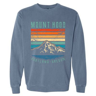 Mt Hood Retro Mount Hood Portland Oregon Garment-Dyed Sweatshirt