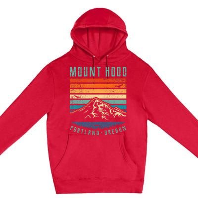 Mt Hood Retro Mount Hood Portland Oregon Premium Pullover Hoodie