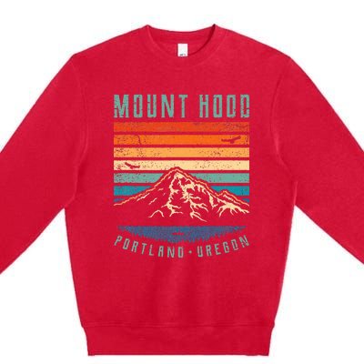 Mt Hood Retro Mount Hood Portland Oregon Premium Crewneck Sweatshirt