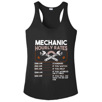 Mechanic Hourly Rate Gift For Funny Labor Rates Ladies PosiCharge Competitor Racerback Tank