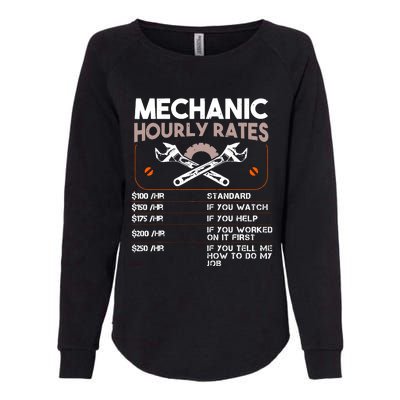 Mechanic Hourly Rate Gift For Funny Labor Rates Womens California Wash Sweatshirt